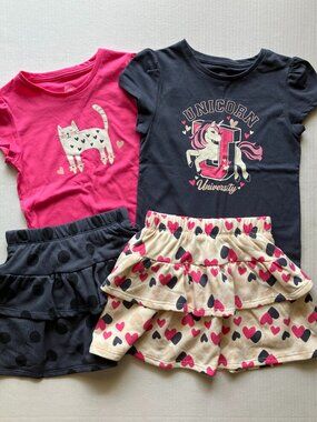 6 Girl Wonder Nation T-Shirts & Skorts Bundle